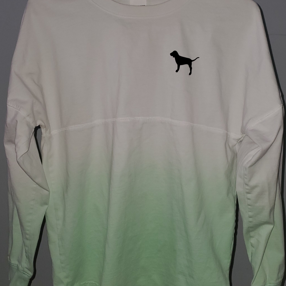 Pink brand long sleeve shirt white, mint green and black